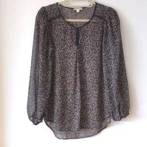 Pleione Terrazzo Sheer Black Top